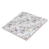 紫かわいらしアイボリーラベンダーの花 タイル (側面)