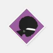 紫かわいらしアフロヘア スタンダードカクテルナプキン (角)