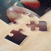 紫かわいらしアメジストの宝石と結晶 ジグソーパズル (側面)