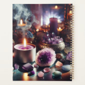 紫かわいらしアメジストの宝石と結晶 プランナー手帳 (裏面)