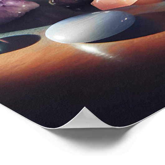 紫かわいらしアメジストの宝石と結晶 ポスター (角)