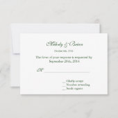 紫かわいらしエレガントデイジー花夏rsvp 出欠カード (正面)