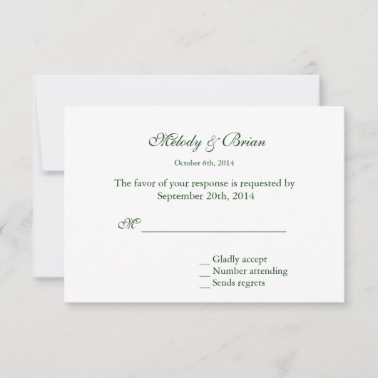 紫かわいらしエレガントデイジー花夏rsvp 出欠カード (正面)