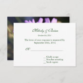 紫かわいらしエレガントデイジー花夏rsvp 出欠カード (正面/裏面)