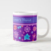 紫かわいらしカスタムの花とパワーのジャンボマグカップ ジャンボコーヒーマグカップ (右)