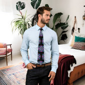 紫かわいらしカラフル曼荼羅の神秘的 ネクタイ