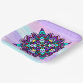 紫かわいらしカラフル曼荼羅の神秘的 ペーパープレート (傾斜あり)