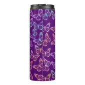 紫かわいらしガーリー蝶の模様の虹色 タンブラー (裏面)