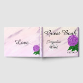 紫かわいらしクリームフローラ水結婚色の本 ゲストブック (全面)