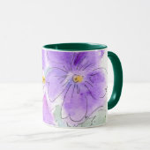 紫かわいらしゲラニウムズウォーターカラーマグ マグカップ (正面右)