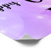 紫かわいらしスパークル60誕生日名 ポスター (角)