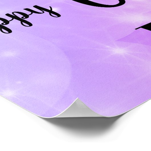 紫かわいらしスパークル60誕生日名 ポスター (角)