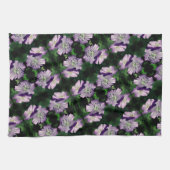 紫かわいらしゼラニウム花対柄 キッチンタオル (横)