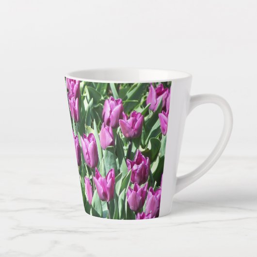 紫かわいらしチューリップフローラ カフェラテマグ (右)