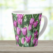 紫かわいらしチューリップフローラ カフェラテマグ