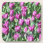 紫かわいらしチューリップフローラ コースター (正面)