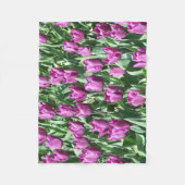 紫かわいらしチューリップフローラ フリースブランケット (正面)