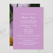 紫かわいらしチューリップ花ブライダルシャワー 招待状 (正面/裏面)