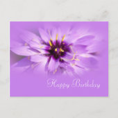 紫かわいらしデイジー花ハッピーバースデー ポストカード (正面)