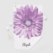 紫かわいらしデイジー花名前をカスタムする子宮 ゴルフタオル (インサイチュ)