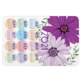 紫かわいらしデイジー | カスタム 2021カレンダー マグネット (横)