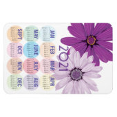 紫かわいらしデイジー | カスタム 2021カレンダー マグネット (横)