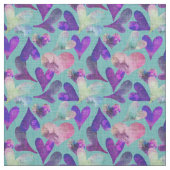 紫かわいらしハート綿（幅56インチ）織物 ファブリック (見本)