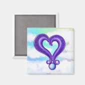 紫かわいらしハート マグネット (正面/裏面)