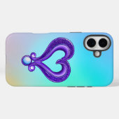 紫かわいらしハート Case-Mate iPhoneケース (裏面 (横))