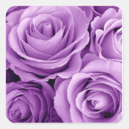 紫かわいらしバラ ハートシール