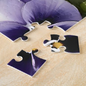 紫かわいらしパンジー水絵を描色 ジグソーパズル (側面)