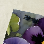 紫かわいらしパンジー水絵を描色 ビーチタオル (インサイチュ)