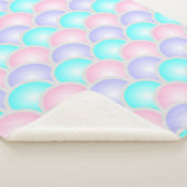 紫かわいらしピンクのアクアブルーのパステルマーメイドはかりで測 シェルパブランケット (3/4)