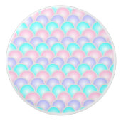 紫かわいらしピンクのアクアブルーのパステルマーメイドはかりで測 セラミックノブ (正面)