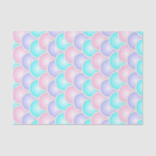 紫かわいらしピンクのアクアブルーのパステルマーメイドはかりで測 薄葉紙 (正面)