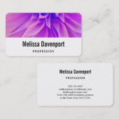 紫かわいらしピンクの花花びら 名刺 (正面/裏面)