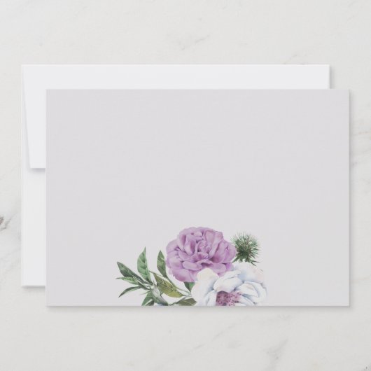 紫かわいらしフローラとクロス母賛美ズ 招待状 (裏面)