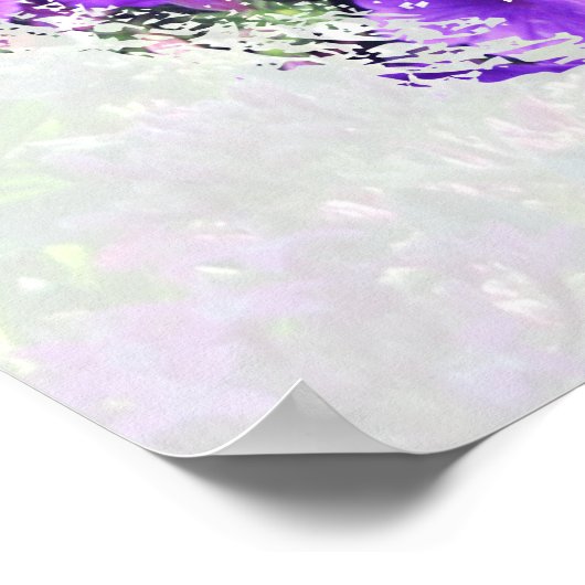 紫かわいらしフローラエレミヤ29:11聖書の聖句 ポスター (角)