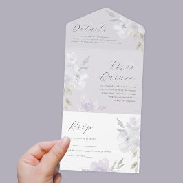 紫かわいらしフローラキンセアニェラ15年 オールインワン招待状