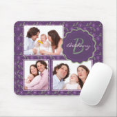紫かわいらしフローラフォトコラージュパーソナライズされた マウスパッド (マウス)