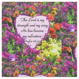 紫かわいらしフローラ詩編118:14写真 ファブリック