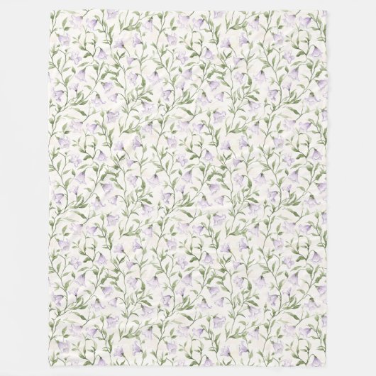 紫かわいらしフローラ フリースブランケット (正面)