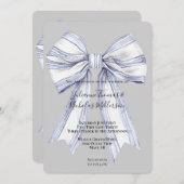 紫かわいらしホワイトボウグレイ結婚ズ 招待状 (正面/裏面)