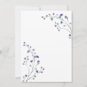 紫かわいらしミニマル野花50誕生日 招待状 (裏面)