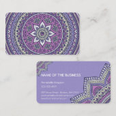 紫かわいらしユニーク曼荼羅 名刺 (正面/裏面)