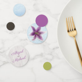 紫かわいらしユリパーソナライズされた紙吹雪 コンフェッティ