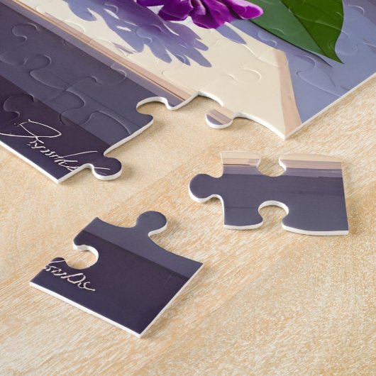 紫かわいらしライラックとコーヒー ジグソーパズル (側面)