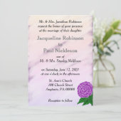 紫かわいらしヴィンテージフローラ水の色結婚の 招待状 (スタンド正面)