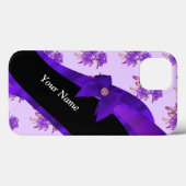 紫かわいらしヴィンテージフローラ花模様 Case-Mate iPhoneケース (裏面 (横))