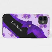 紫かわいらしヴィンテージフローラ花模様 Case-Mate iPhoneケース (裏面(横))